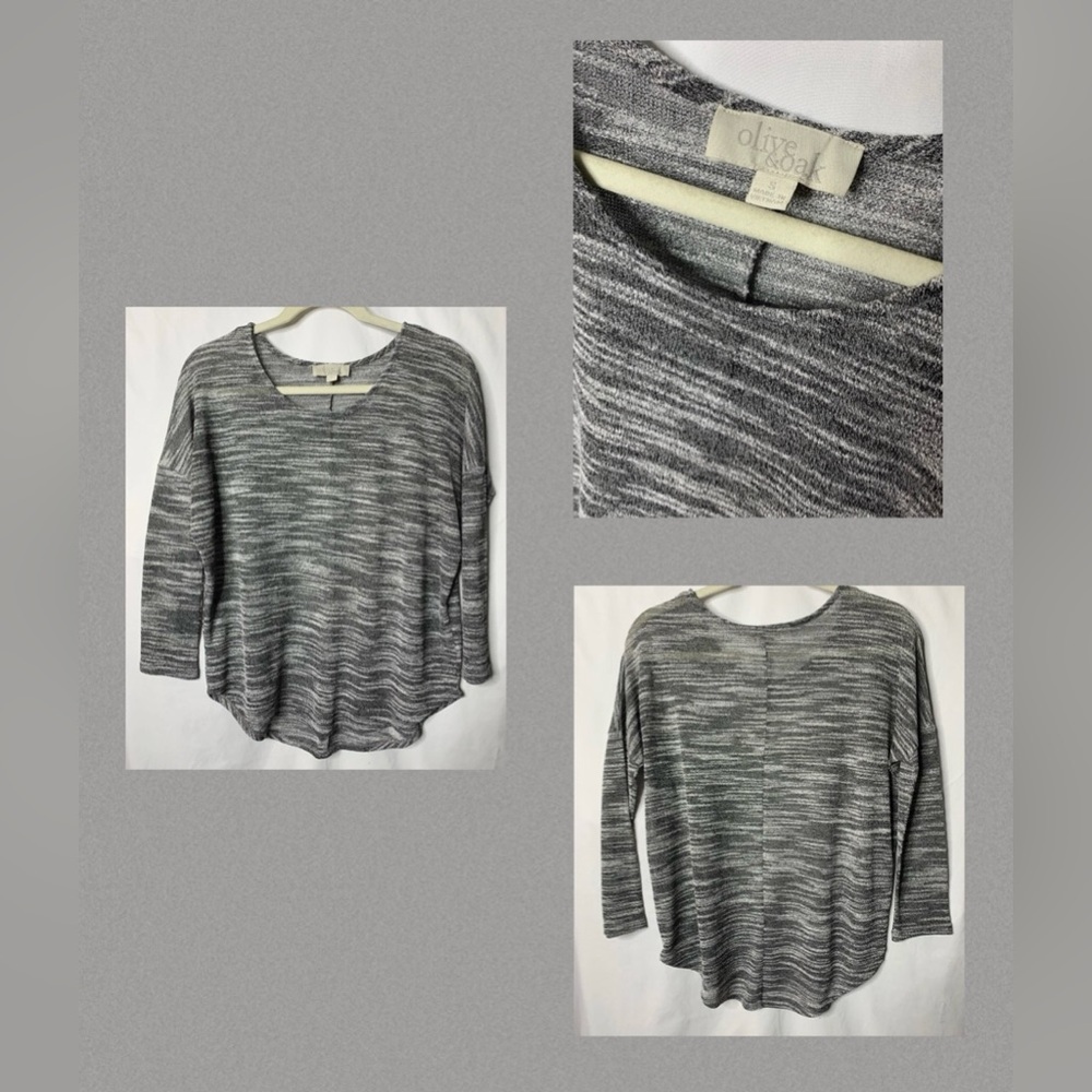3/&10 Olive & Oak Charcoal Heathered Top SMALL